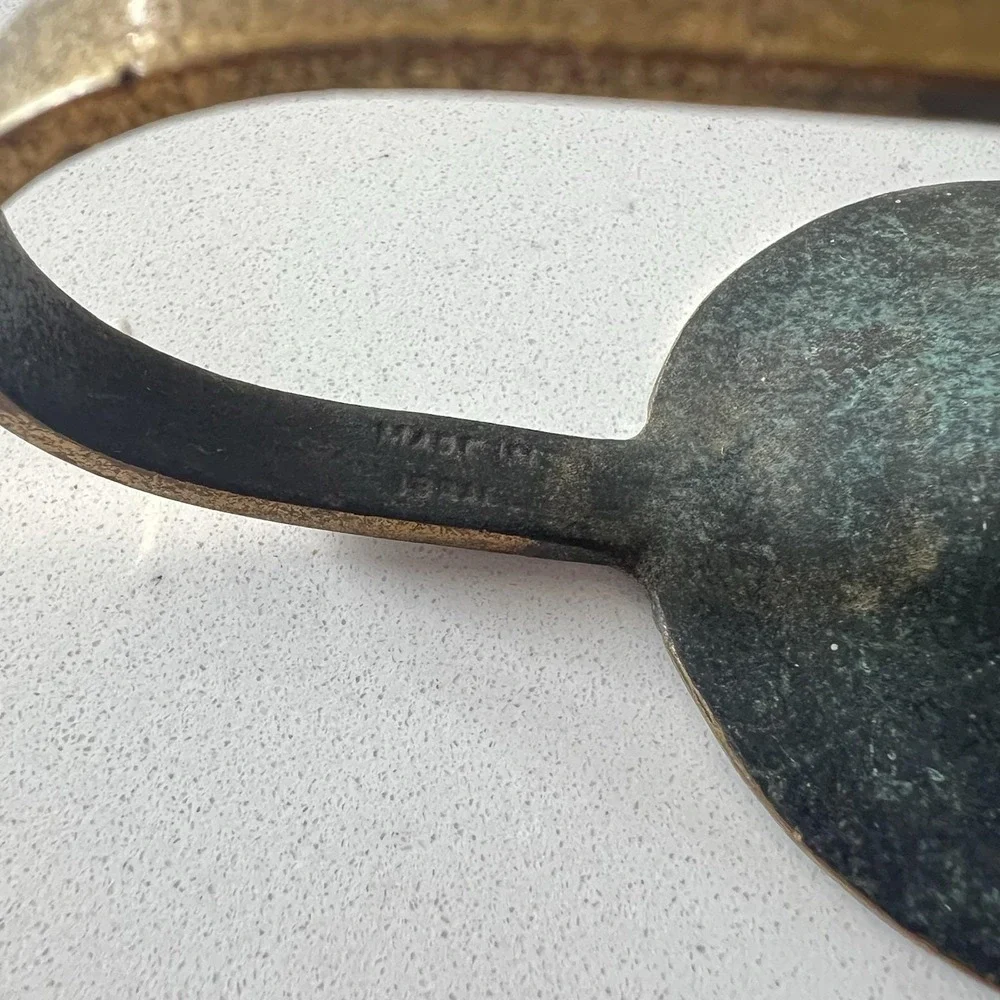 Vintage Israeli Judaica Candle Holders Pair‎ Hebrew Shevach Brass Bronze